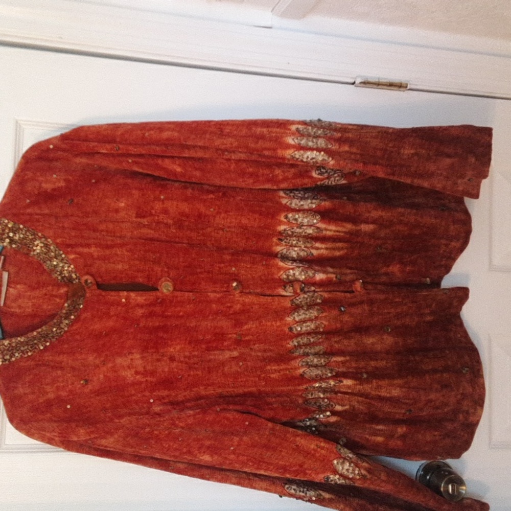 Soft Surroundings  Jacket Color: Rust with embellishments.